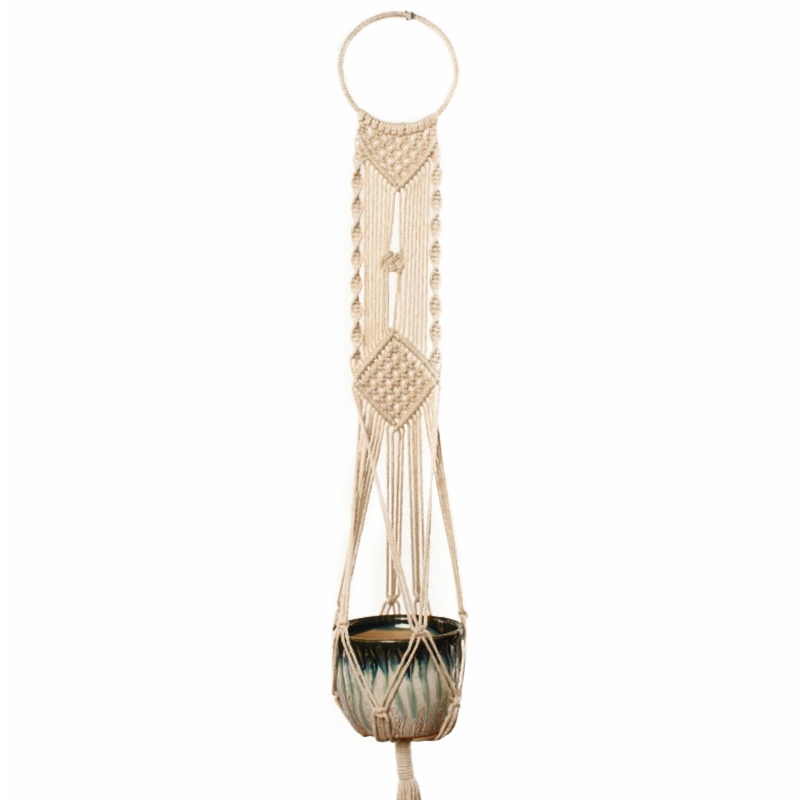 Q001 Type Macrame opknoping bloem potten decoratie binnen buiten gevlochten touw opknoping Planter Plant houder