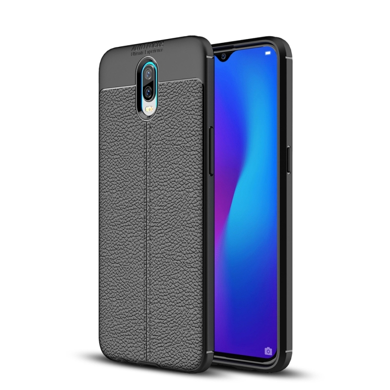 Litchi Texture TPU Shockproof Case for OPPO R17 (Black)