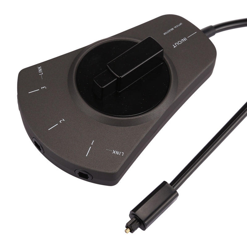 EMK 3 ingang 1 digitale optische Audio Switcher met keuzeschakelaar Toslink uitgang voor MD / DVD / VCR / CD Player(Black)