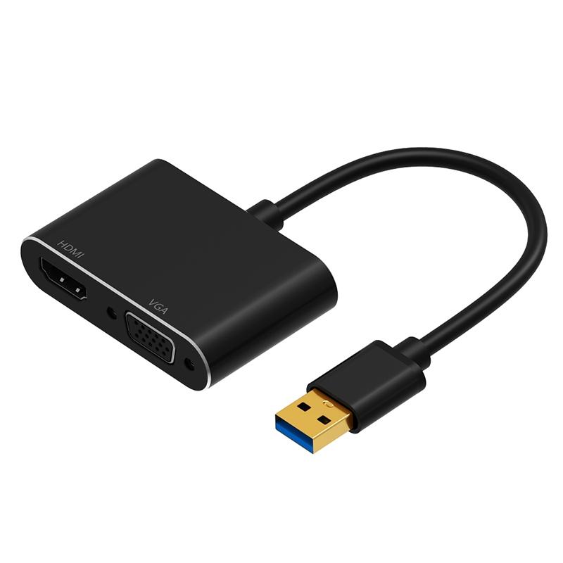 5201B 2 in 1 USB 3.0 naar VGA + HDMI HD Video Converter