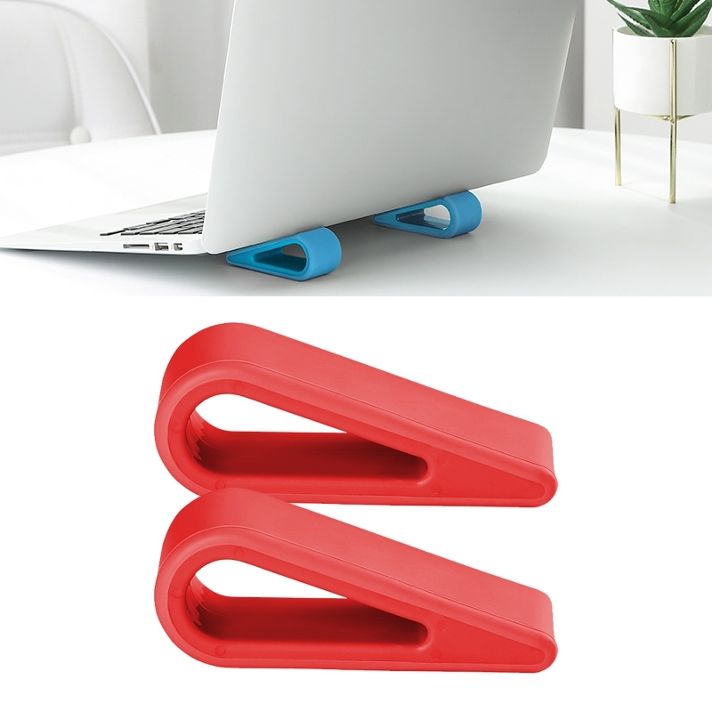 2 PCS Simple Notebook Computer Bracket Instelbare Hoogte Verhoog warmteafvoer base pad houder (rood)