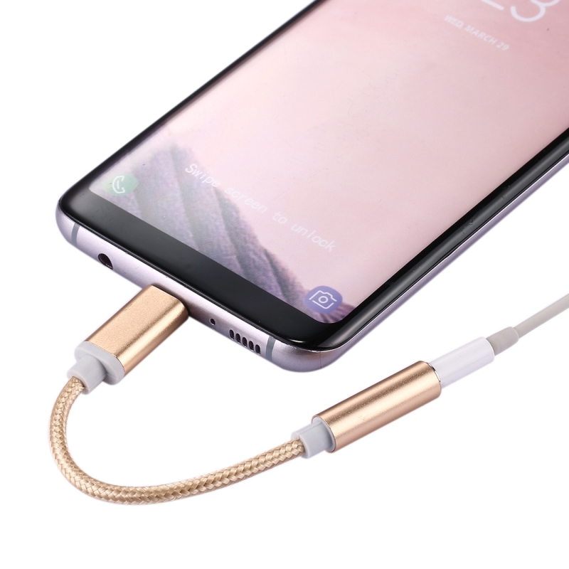 USB-C / Type-C Male naar 3.5mm Female golf structuur Audio Adapter voor Samsung Galaxy S8 & S8 PLUS / LG G6 / Huawei P10 & P10 Plus / Oneplus 5 / Xiao