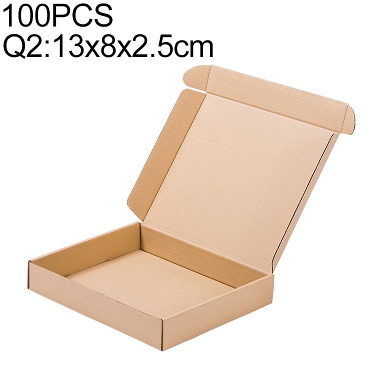 100 STKS Kraftpapier Verzenddoos Verpakking Maat: Q2 13x8x2.5cm