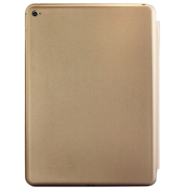 3 vouws Naturally Treated Smart lederen hoesje met slaap / wekker functie & houder voor iPad Air 2(zwart)