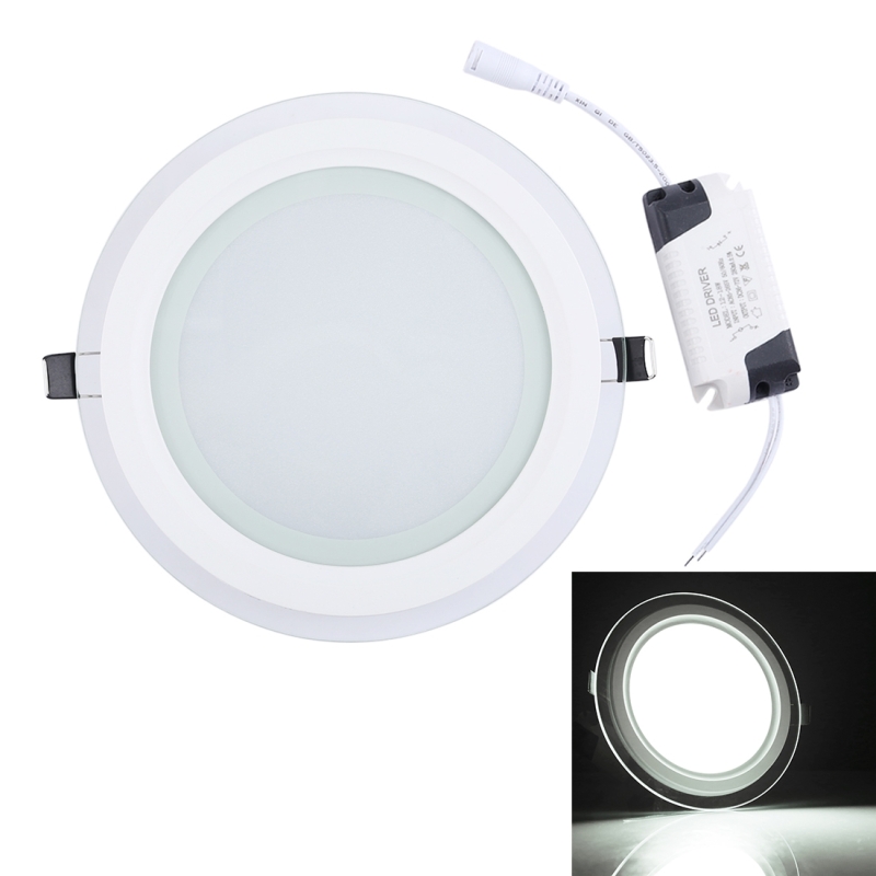 18W 20cm ronde glazen paneel licht lamp met LED driver lichtstroom: 1480LM AC 85-265V knipsel grootte: 16.5 cm