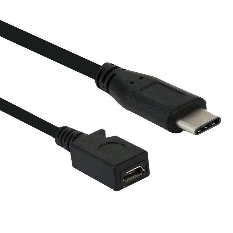 USB-C / Type-C 3.0 male naar mini usb vrouwelijke kabeladapter, voor Galaxy S8 & S8 + / LG G6 / Huawei P10 & P10 Plus / Geschikt voor Xiaomi Mi 6 & Max 2 en andere smartphones, len