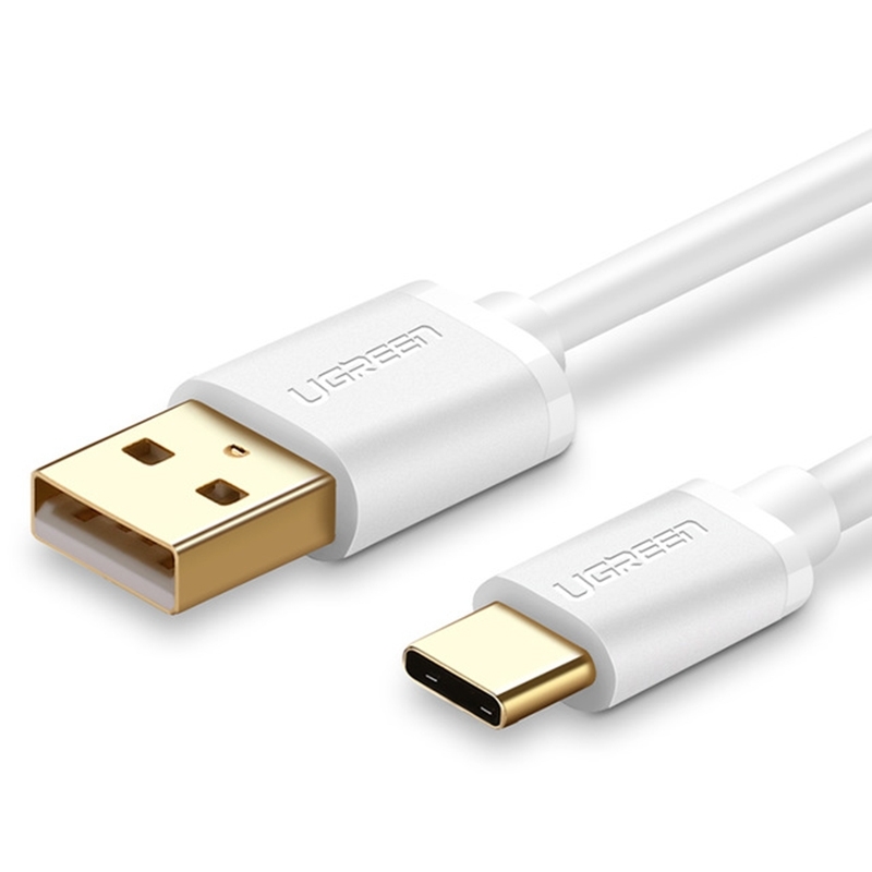 UGREEN 3A Max Output USB to USB-C / Type-C PVC Fast Charging Sync Data Cable Length: 1.5m (White)