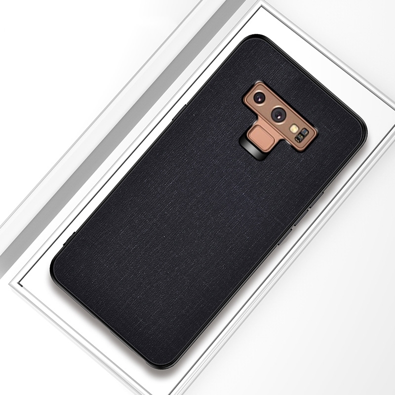 Schokbestendige doek textuur PC + TPU beschermhoes voor Galaxy Note9 (zwart)
