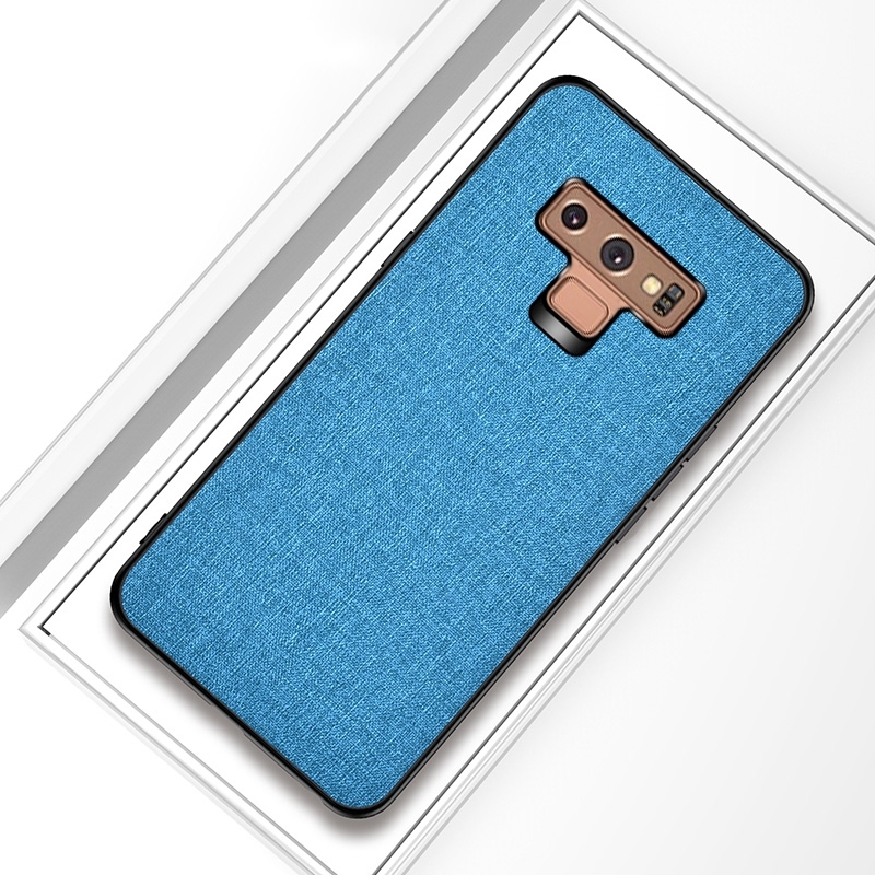 Schokbestendige doek textuur PC + TPU beschermhoes voor Galaxy Note9 (blauw)