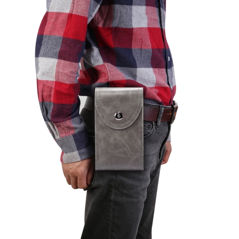Single Case Multi-functionele Universal Mobile Phone Waist Bag Voor 6 5 inch of onder smartphones (Donkergrijs)