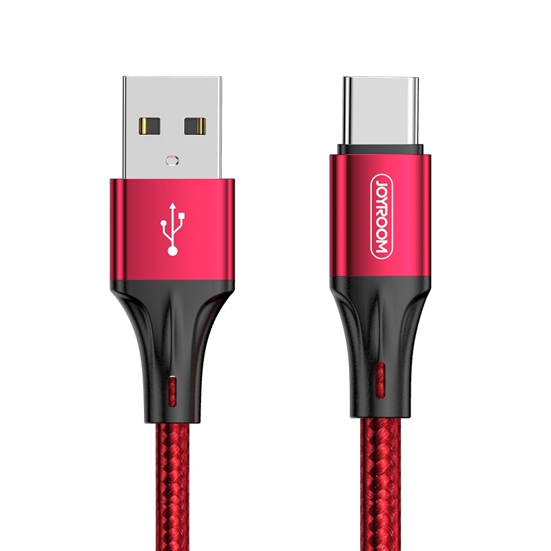 JOYROOM S-0230N1 N1-serie 0 2 m 3A USB naar USB-C / Type-C Data Sync Charge Cable(Rood)