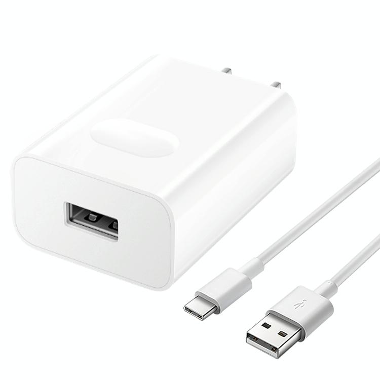 Originele Honor AP404 USB Super Snelle LADINGLader (max. 22.5W SE) met 1M 3A USB naar USB-C / Type-C-gegevenskabel US Plug (White)