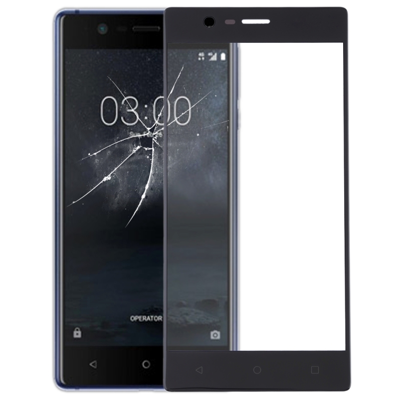 Let op type!! Front Screen Outer Glass Lens for Nokia 3(Black)
