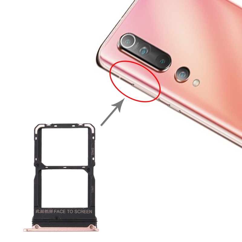 SIM-kaartlade + SIM-kaartlade voor Xiaomi Mi 10 (Goud)