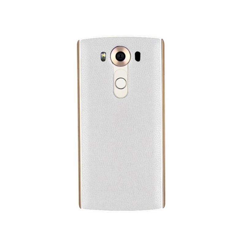 Originele lederen terug Bedek met NFC Sticker voor LG V10(White)