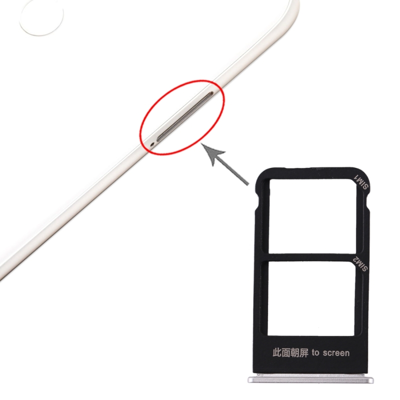 SIM-kaartlade + SIM-kaartlade voor Meizu X8 (Zilver)