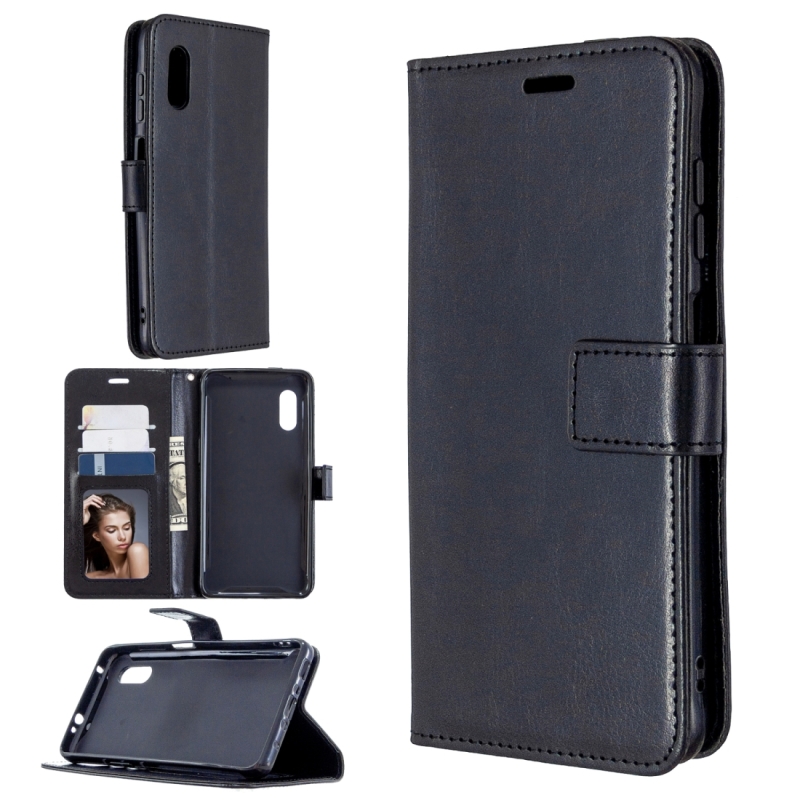 Voor Samsung Galaxy Xcover Pro Crazy Horse Texture Horizontale Flip Lederen Case met Holder & Card Slots & Wallet & Photo Frame(Zwart)