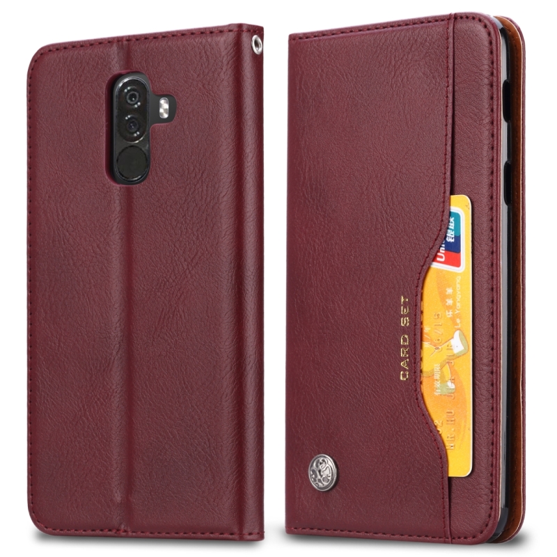 Knead huidtextuur horizontale Flip lederen case voor Xiaomi Pocophone F1 met foto frame & houder & kaartsleuven & portemonnee (wijn rood)