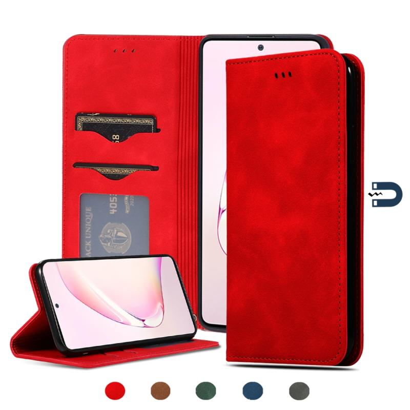 Voor Samsung Galaxy Note 10 Lite/A81 Retro Skin Feel Business Magnetic Horizontal Flip Leather Case(Rood)