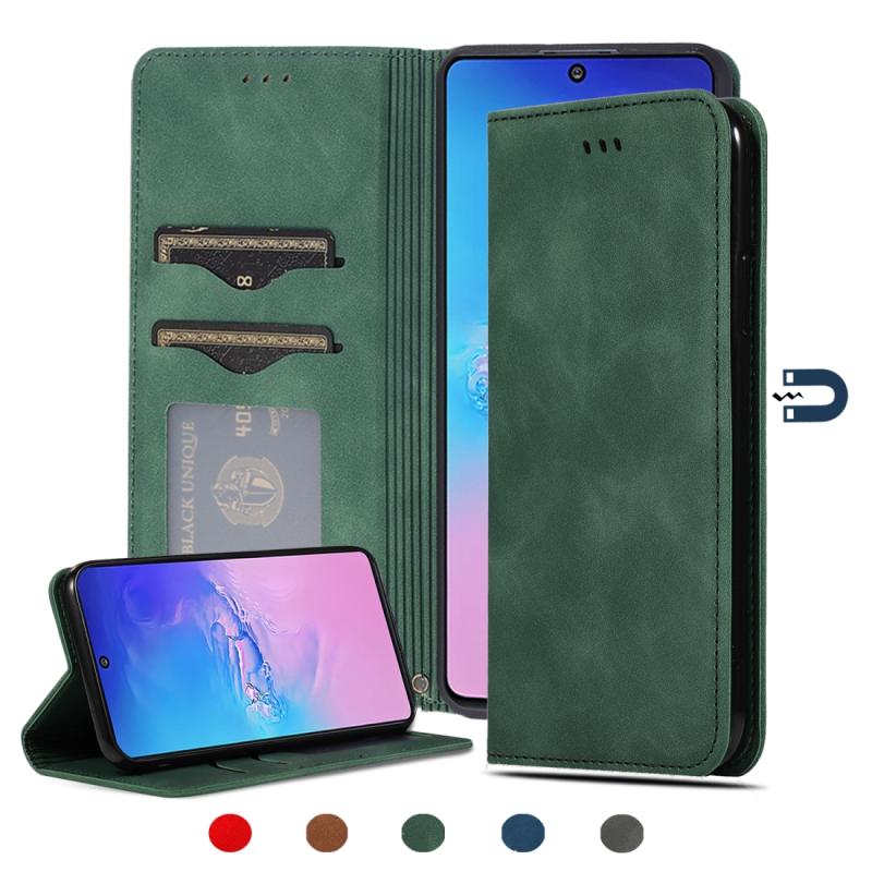 Voor Samsung Galaxy S10 Lite/A91 Retro Skin Feel Business Magnetic Horizontal Flip Leather Case (Army Green)