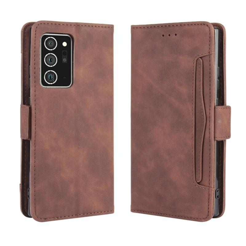 Voor Samsung Galaxy Note20 Ultra Wallet Style Skin Feel Calf Pattern Leather Case met aparte kaartsleuf (bruin)