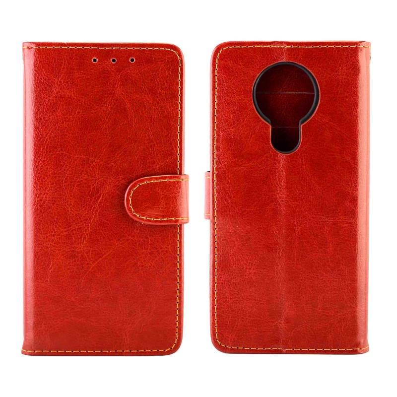 Voor Nokia5.3 Crazy Horse Texture Leather Horizontale Flip Beschermhoes met Holder & Card Slots & Wallet & Photo Frame(Brown)