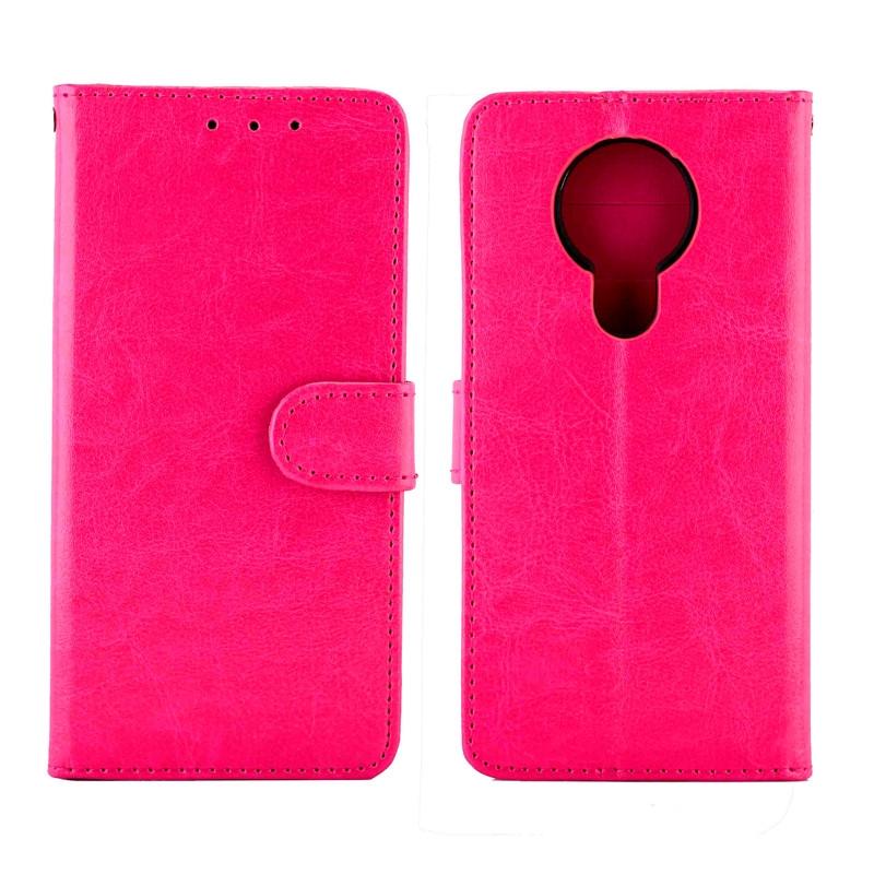 Voor Nokia5.3 Crazy Horse Texture Leather Horizontale Flip Beschermhoes met Houder & Card Slots & Wallet & Photo Frame (Magenta)