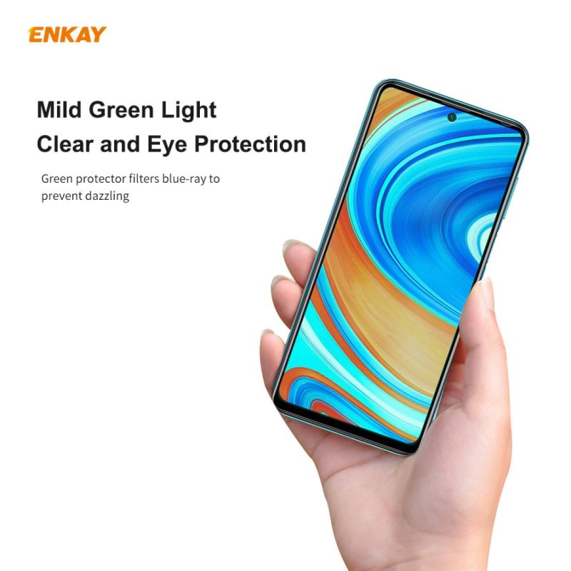 Voor Redmi Note 9S/Note 9 Pro 5 PCS ENKAY Hat-Prince 0 26mm 9H 6D Curved Curved Full Screen Eye Protection Green Film Tempered Glass Protector