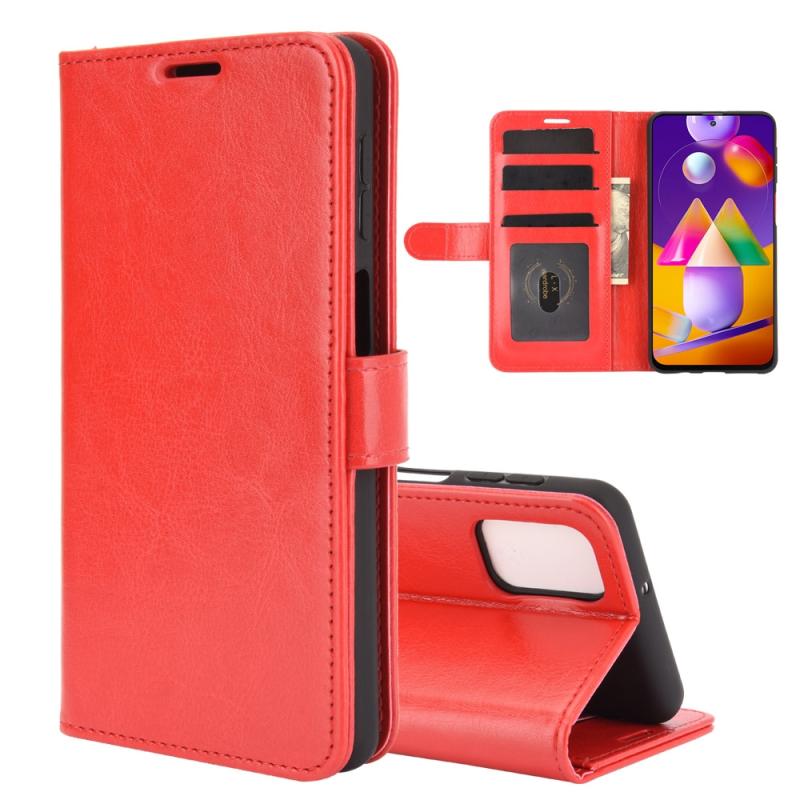 Voor Samsung Galaxy M31s R64 Texture Single Horizontal Flip Beschermhoes met Houder & Card Slots & Wallet & Photo Frame(Red)