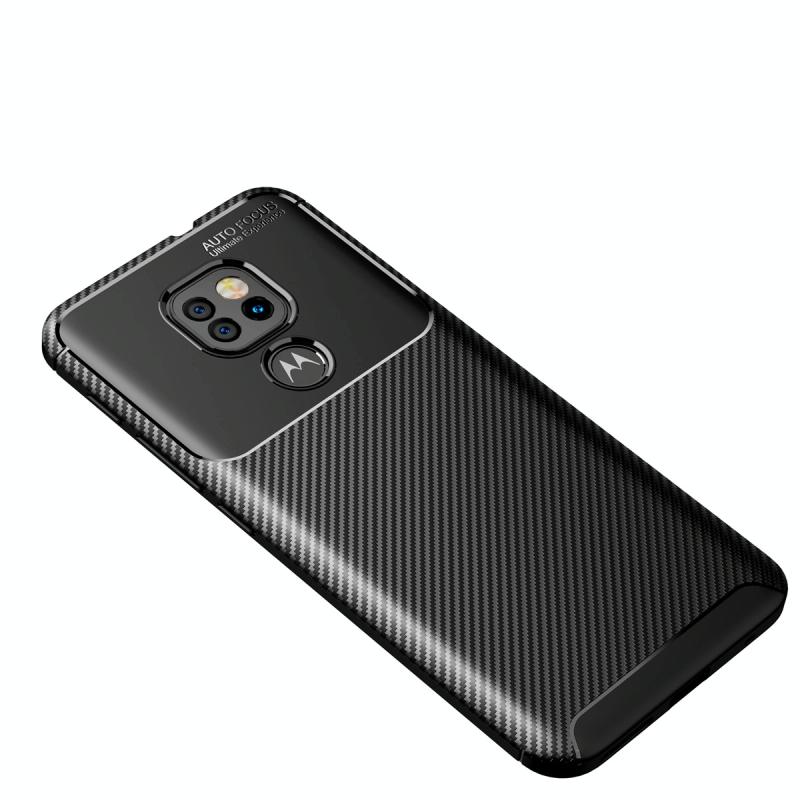Voor Motorola Moto G9 Play Carbon Fiber Textuur Schokbestendige TPU Case (Zwart)