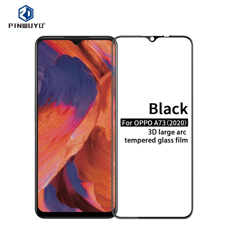 Voor OPPO A73(2020) PINWUYO 9H 3D Gebogen full screen explosiebestendige tempered glass film(zwart)