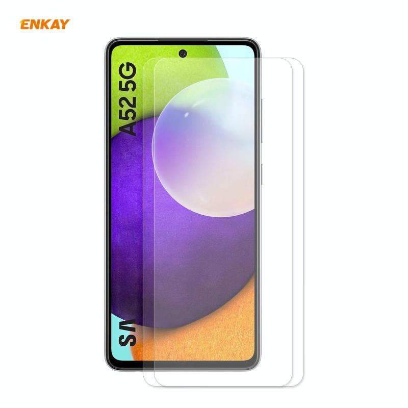 Voor Samsung Galaxy A52 5G 2 PCS ENKAY Hat-Prince 0.26mm 9H 2.5D Curved Edge Tempered Glass Film