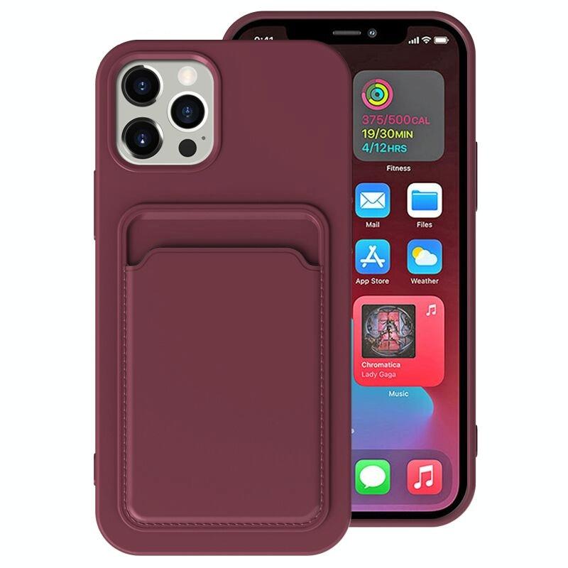 TPU + Flanel voering Shockproof Case met kaartslots voor iPhone 11 (Dark Purple)