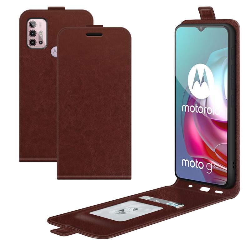 Voor Motorola Moto G30/G10 R64 Texture Single Vertical Flip Lederen Beschermhoes met kaartsleuven en fotolijst (bruin)