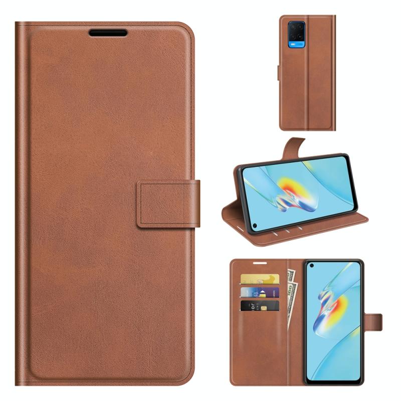 Voor Oppo A54 4G Retro Calf Patroon Gesp horizontale Flip Lederen Case met Houder & Card Slots & Portemonnee