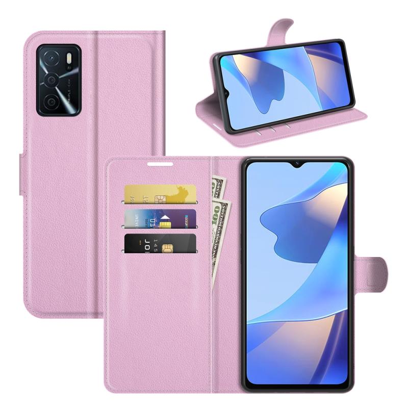 Voor Oppo A16 Litchi Texture Horizontale Flip Beschermhoes Met Houder & Card Slots & Portemonnee (Roze)