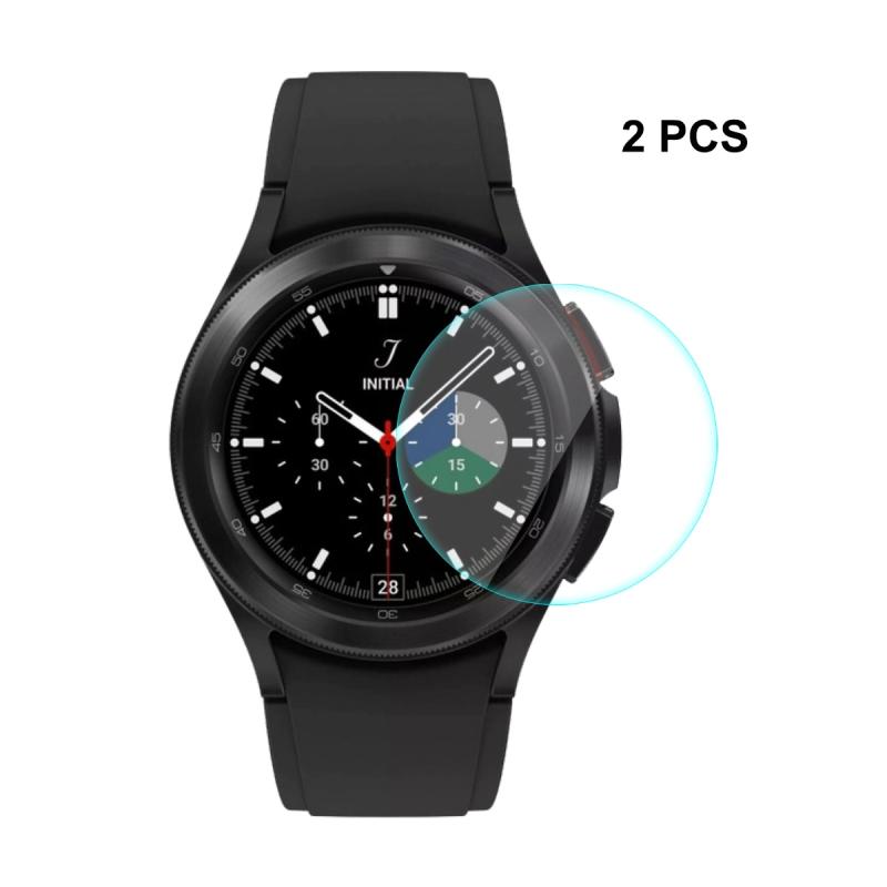 2 stks voor Samsung Galaxy Watch4 Classic 42mm Enkay Hat-Prince 0.2mm 9h 2.15D Gebogen Edge Gehard Glas Screen Protector Watch Film