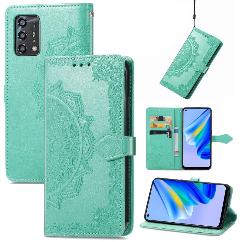 Voor Oppo A95 5G Mandala Bloem reliëf horizontale flip lederen telefoonhoes