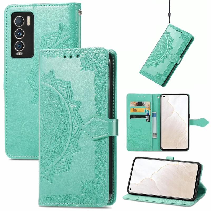 Voor Oppo Realme GT Explorer Master Mandala Bloem In reliëf gemaakte Flip Leren Telefoon Case