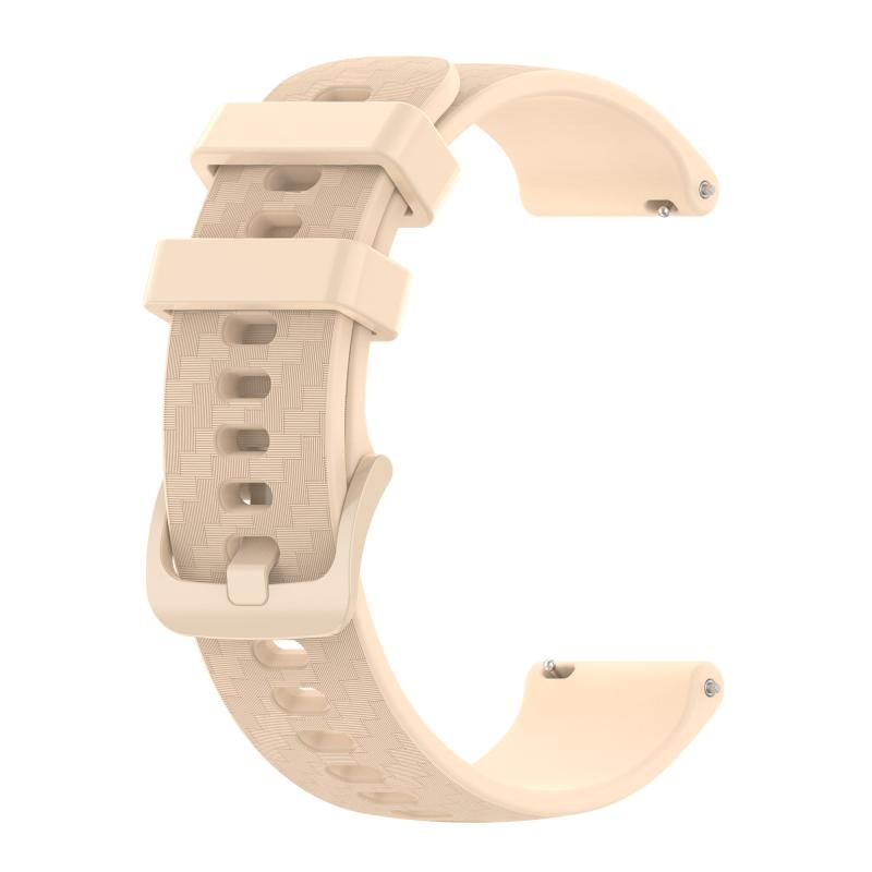 Voor Samsung Gear Sport 20mm Carbon Fibre Striped Silicone Strap (Beige)