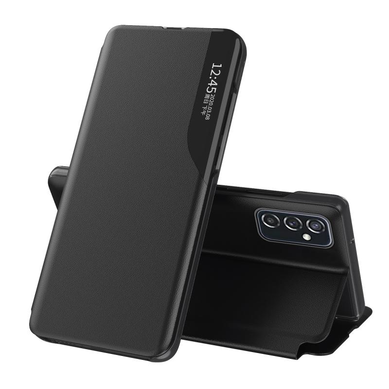 Voor Samsung Galaxy M23 5G Side Display Shockproof Horizontale Flip Leather Case