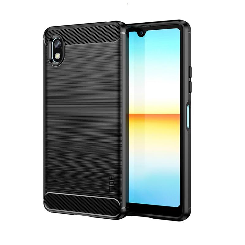 Voor Sony Xperia Ace 3 MOFI Gentleness Brushed Carbon Fiber Soft TPU Case