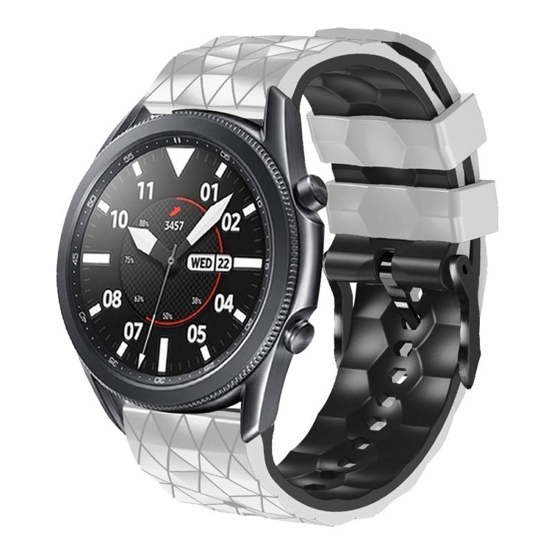 For Huawei Watch 3 22mm Football Pattern Two-Color Silicone Strap(White+Black)