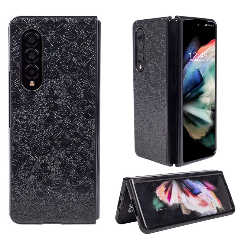 Voor Samsung Galaxy Z Fold4 Flower Butterfly Texture Folding Phone Case