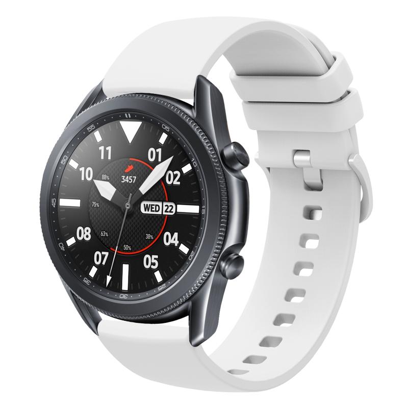 Voor Samsung Galaxy Watch3 45 mm 22 mm effen kleur zachte siliconen horlogeband