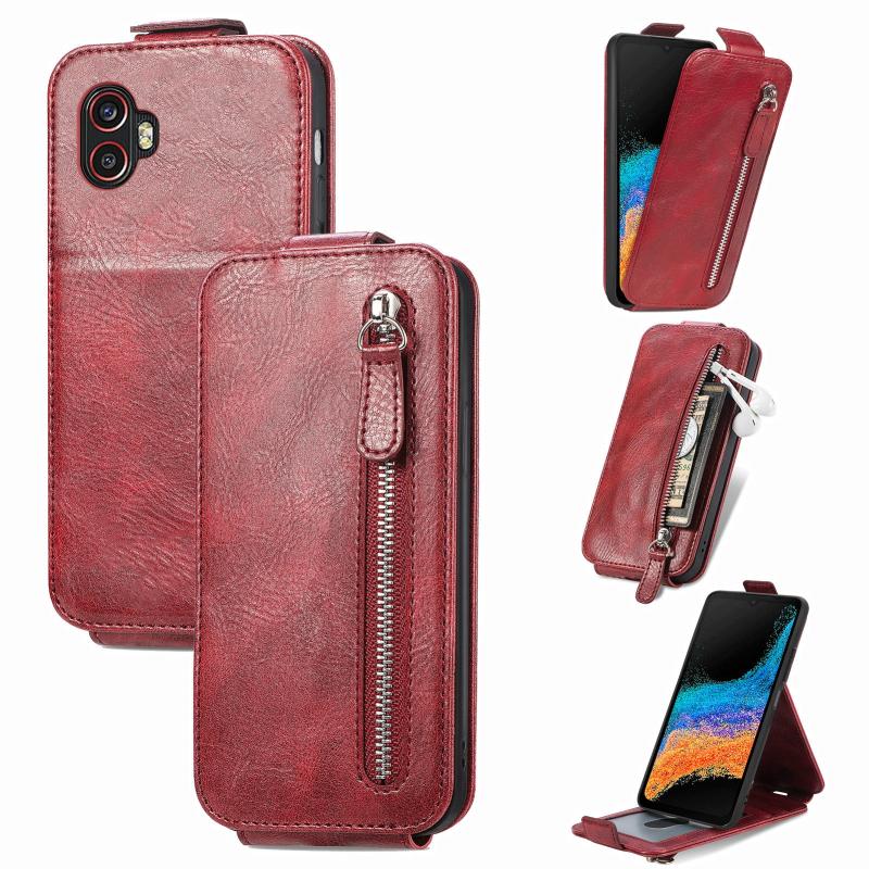 Voor Samsung Galaxy Xcover 6 Pro Zipper Wallet Vertical Flip Leather Phone Case (Rood)