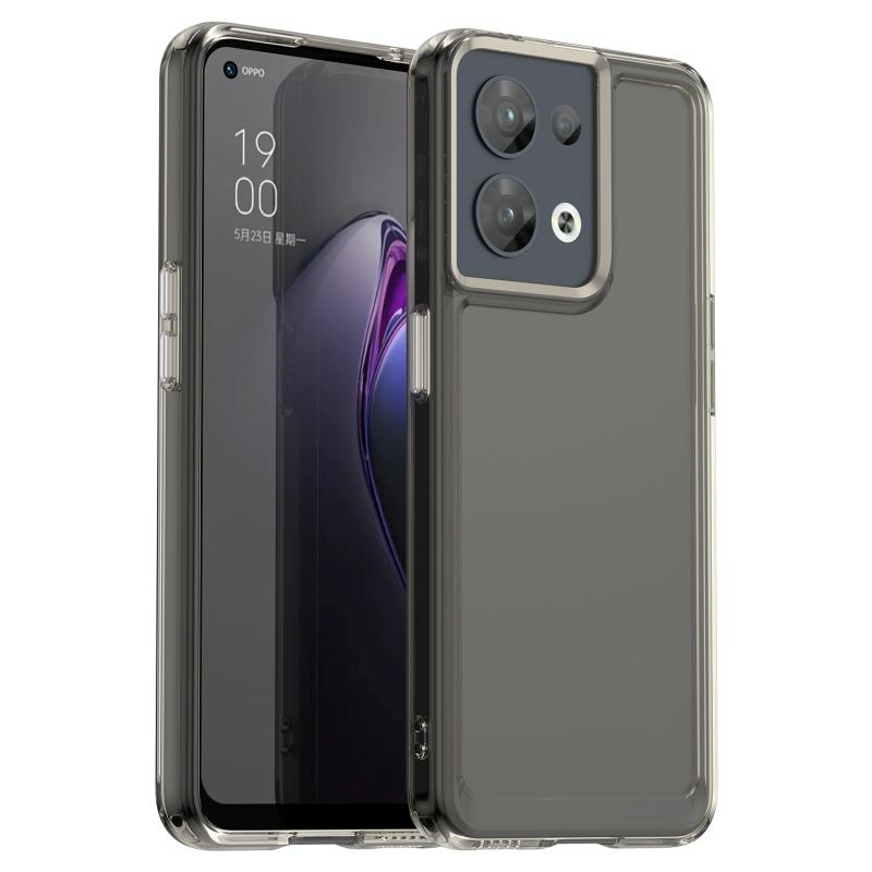 Voor OPPO Reno8 5G India Candy Series TPU-telefoonhoes (transparant grijs)