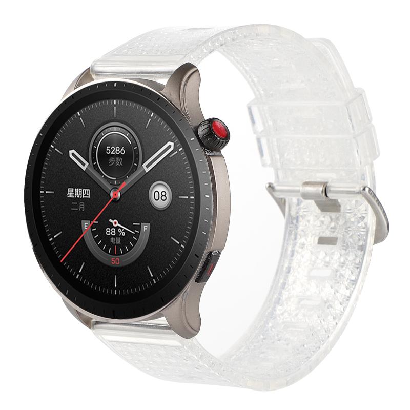 Voor Samsung Galaxy Watch 42 mm 20 mm transparante glanzende diamant TPU horlogeband