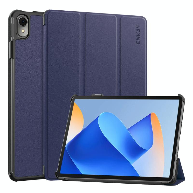 Voor Huawei MatePad 11 2023 ENKAY Tri-fold Custer Texture lederen standaard Smart Case