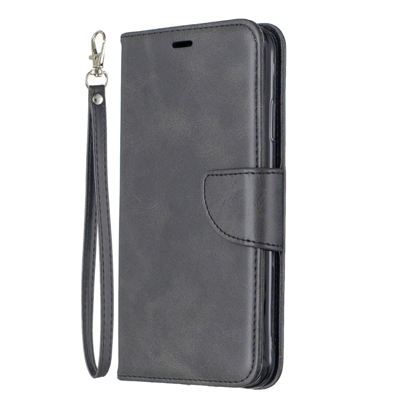 Retro Lambskin textuur pure kleur horizontale Flip PU lederen draagtas voor Galaxy Note9 met houder & kaartsleuven & portemonnee & Lanyard (zwart)